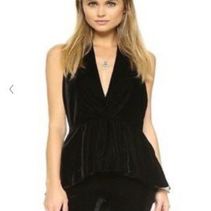 velour black halter